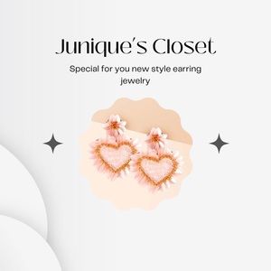 Heart Shaped Beaded Dangle Earrings | Fashion Jewelry